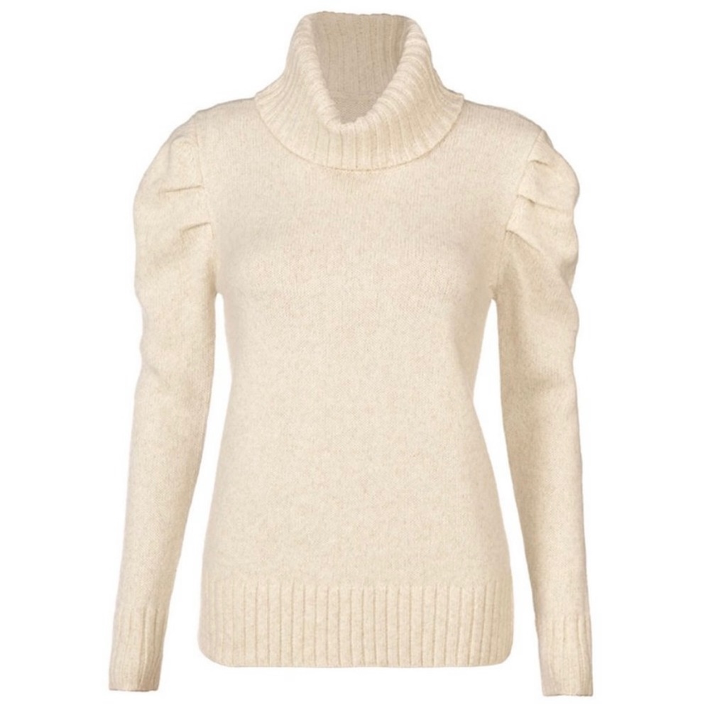 Cabi Tuck Turtleneck Sweater, Soft, Pleated Detail at Shoulder EUC